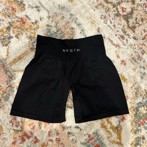 NVGTN Black Solid Seamless Shorts